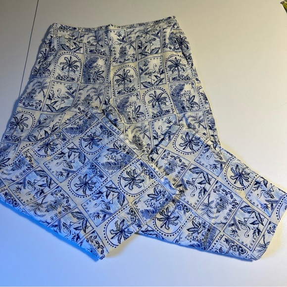 C&C California Women’s 100 % Linen Relaxed Wide Leg Crop Pant Size Large BOHO - Picture 2 of 11